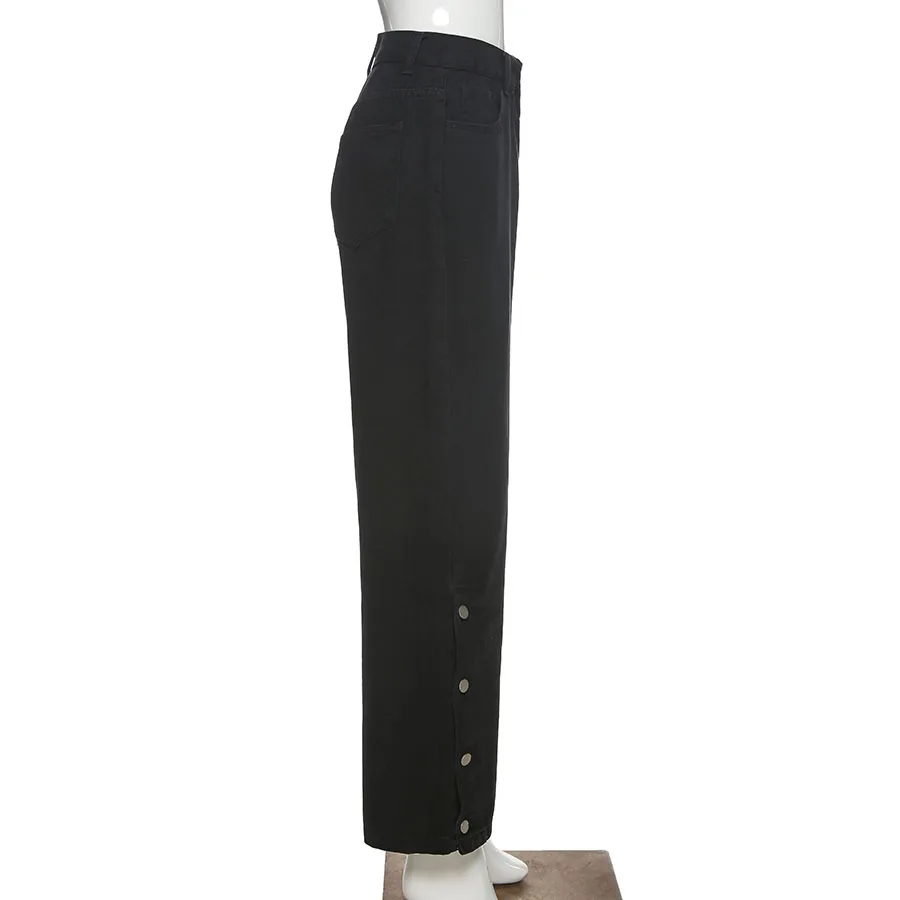 Nibber P1737263 fashion Patchwork loose casual pants for women Hip hop slim jeans 2021 Korean version Denim cargo Pants female