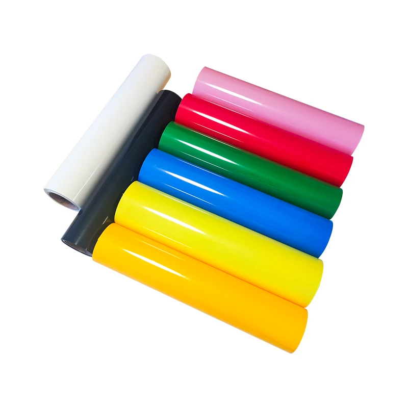 Permanent Adhesive Bright Color Pu Film Roll Heat Transfer Paper Vinyl  For Clothing