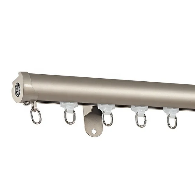 Europe Style Luxury Roman pole  Wholesale Window Wave Ripplefold Aluminum Alloy Recessed Curtain Railing Tracks Bar Rods