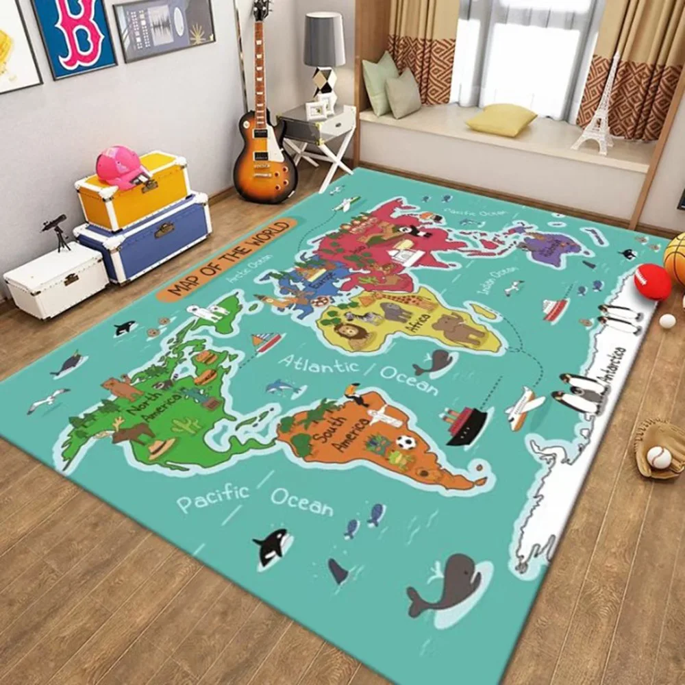 Child room kids room World map carpet rug child
