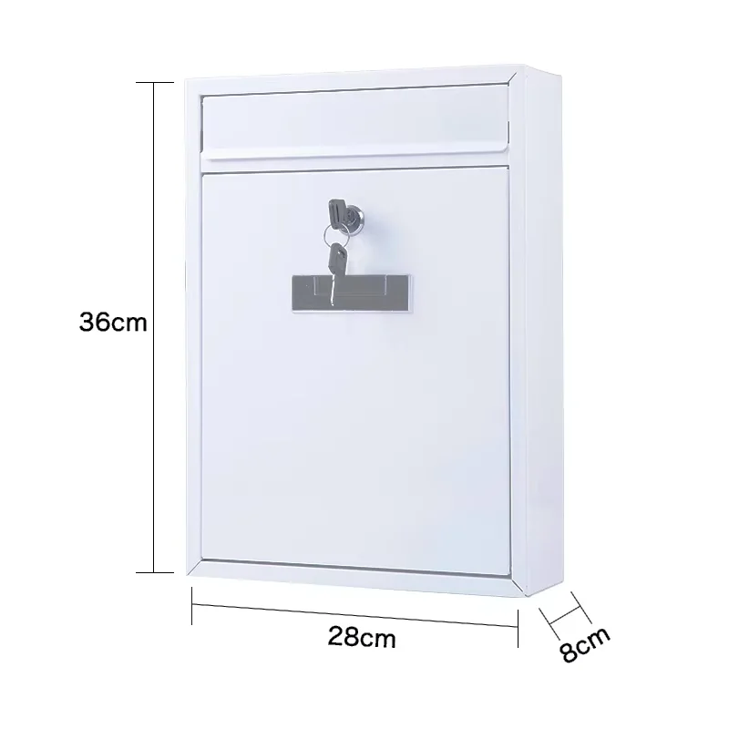 White Steel Lockable High-quality Anti Drop Hot Selling Outdoor Newspaper Mail Box