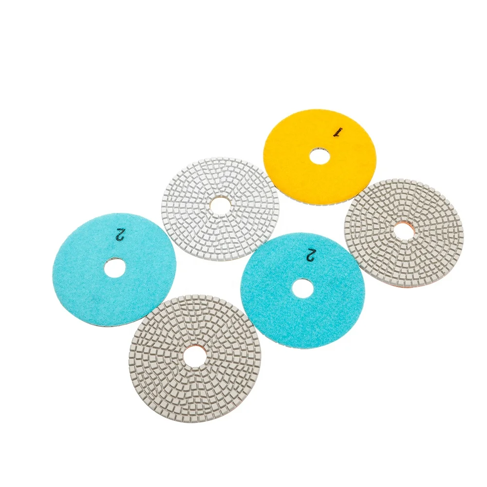 TRUE SHINE 100mm high quality 3 step wet or dry stone sanding pads for granite and marble