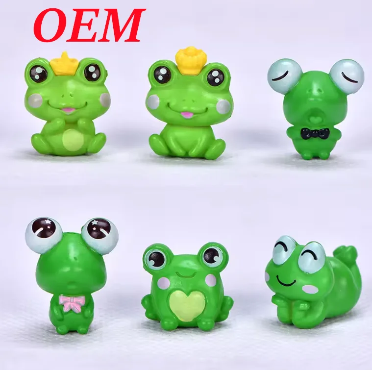 Custom Mini Cute Frogs airy Garden Miniature Moss Landscape DIY Terrarium Crafts plastic miniature animal figurines