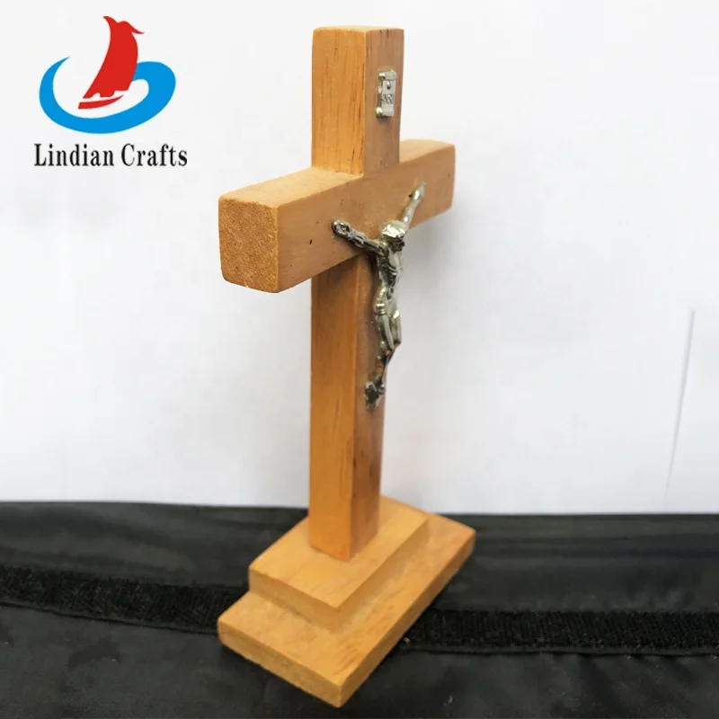 INRI Jesus Christ Crucifix Cross Standing Wood Crucifix