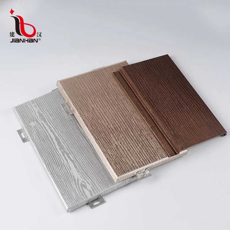 
customized apartment aluminium screen walls wood grain rectangle metal facade panel aluminum veneer wood effect 
