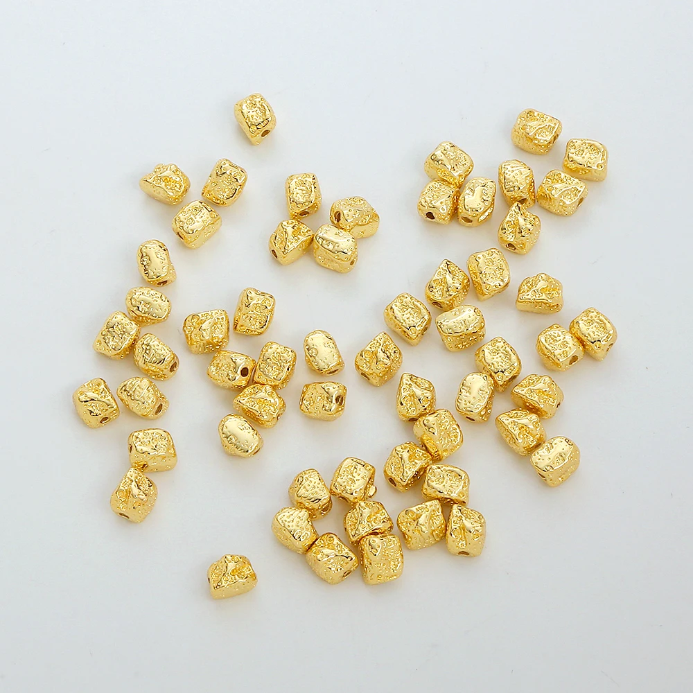 Color retention special-shaped beads Gold plated brass 3D loose beads Jewelry Bracelet DIY Accessories Beads Wholesale