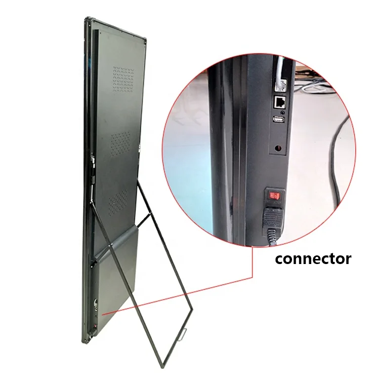 Indoor P2.5 Advertising Mirror Poster Led Panel Digital Standing Wifi 4G Floor led Poster Screen Led Poster Display