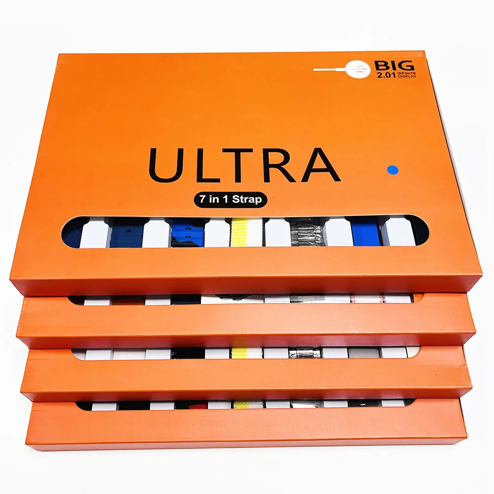 Лидер продаж, часы 7 в 1, семь различных ремешков, 49 мм, большой экран, Беспроводная зарядка 2023, популярный Reloj Inteligente Ultra7in1