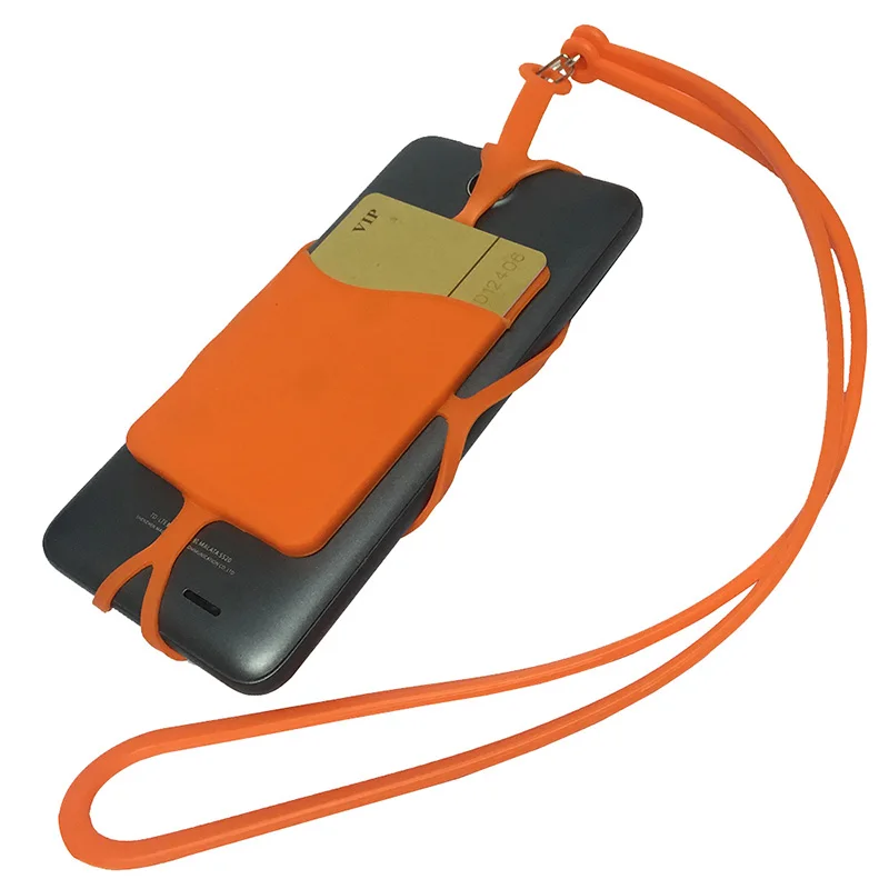 
Custom Wholesale Silicone Mobile Cell Phone Lanyard With Card Holder 