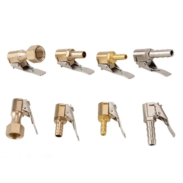 Car Vehicle Tire Inflator Air Valve Connector Auto Truck Tire Clamp Brass Valve Air Pump Chuck Clip