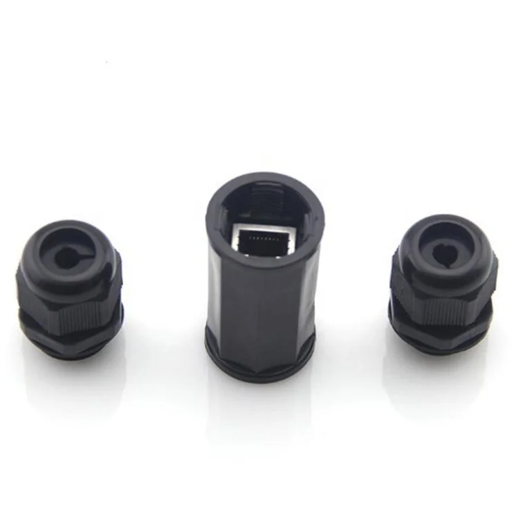 IP67 M22 RJ45 Ethernet Waterproof Connector Female to Female Two Caps Shielded RJ45 Pass Through Coupler