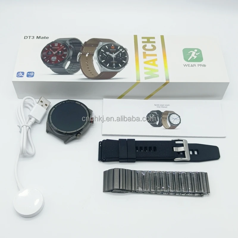 New DT3 Mate Men Smart Watch 1.5 Inch HD Screen NFC Smartwatch BT Call Digital Wristwatch Watch GPS Tracker Fitness Bracelet