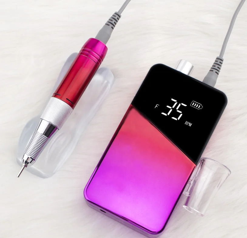 
Professional Manicure Pedicure Gradient Color 35000rpm Portable Cordless Rechargeable Nail Electric Drill Machine E-file 