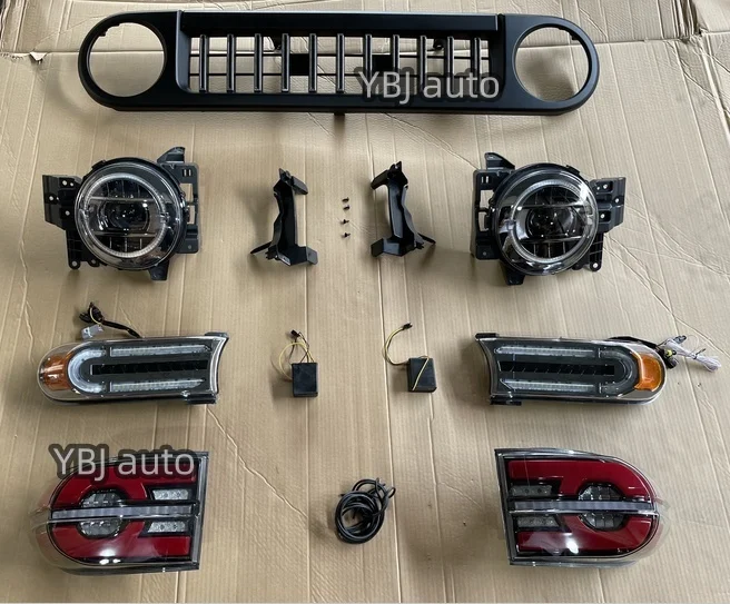 YBJ car accessories body kit led headlight front bumper grille facelift white/black for FJ Cruiser 2007-2021 2023 2024 body kit