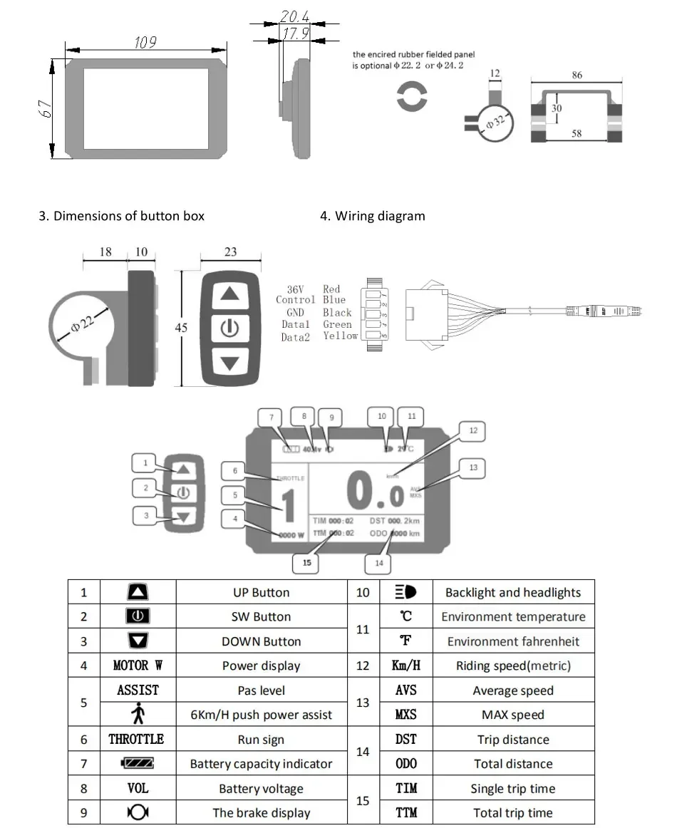 KT LCD Meter for Electric Bicycle, Intelligent Controller, Ebike Panel, Julet, Waterproof, LCD3, LCD8HU, LCD5, 24V, 36V, 48V