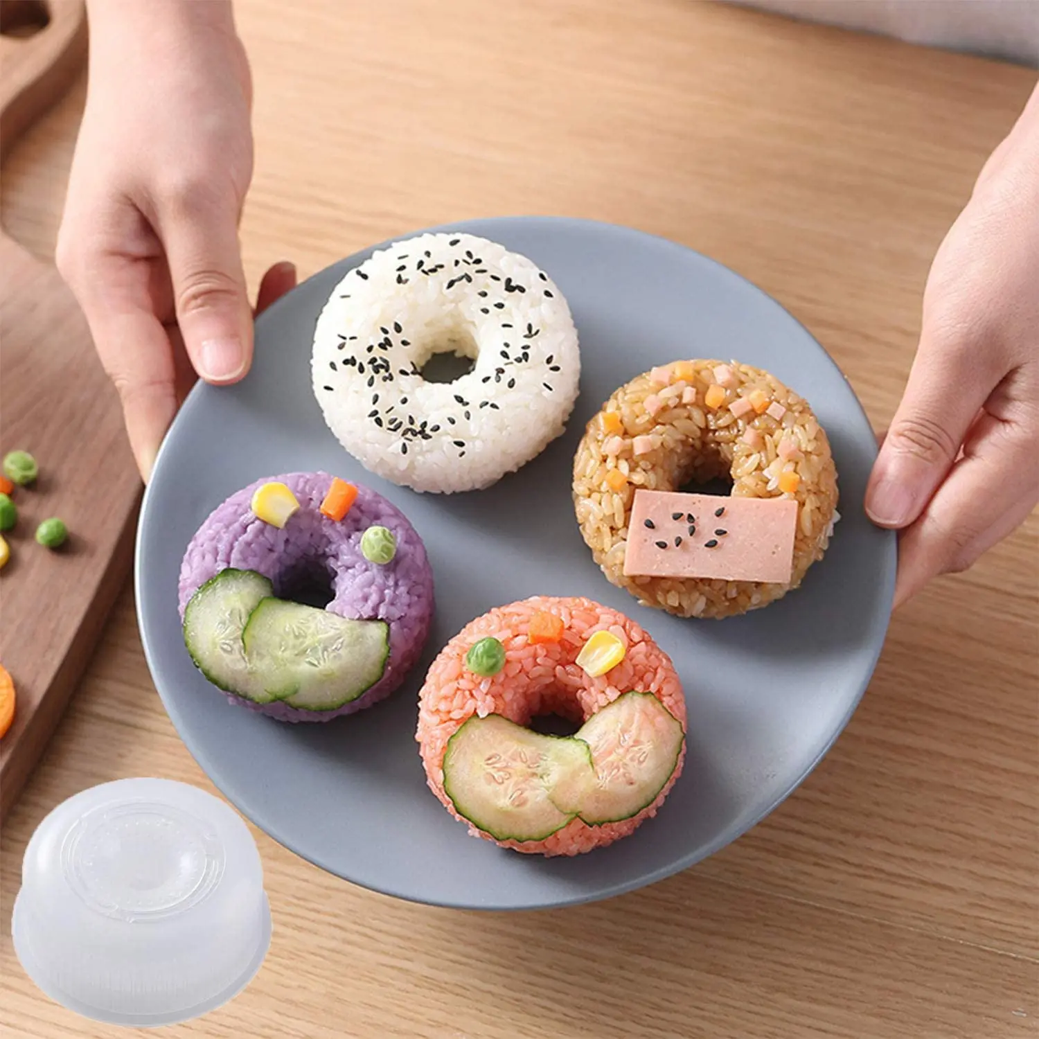 4 Pcs Nonstick Design Silicone Sushi Maker Onigiri Mold Tool Set Donut Maker for Home Party DIY