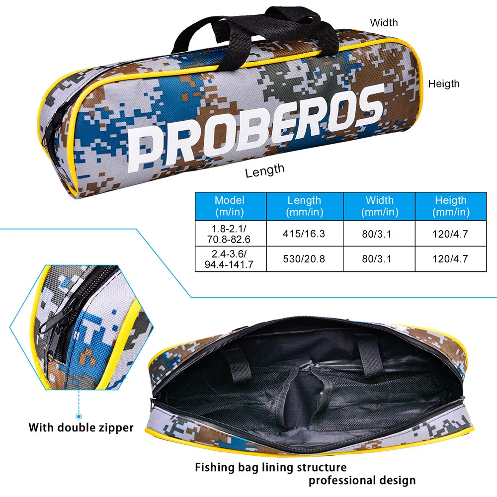 Telescopic Fishing Rod and Reel Combo Set Line Lures Kit Accessories Carrier Bag Nylon Bag Hard Carbon Fishing Lake PE 100M