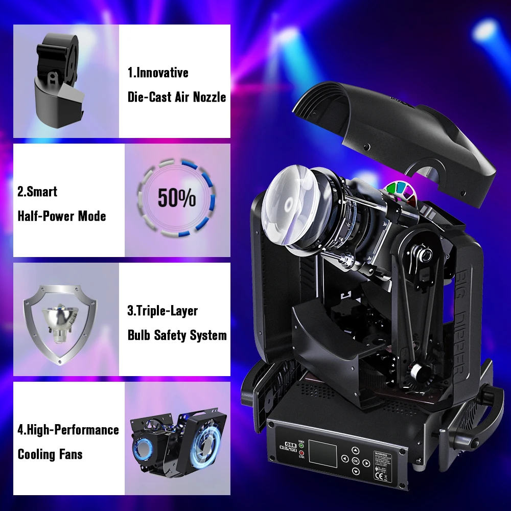 Big Dipper CLB260 DMX Disco Beam Light 260W 6kg Mini 9R Sharpy Moving Head Stage Lights Disco Club Lighting