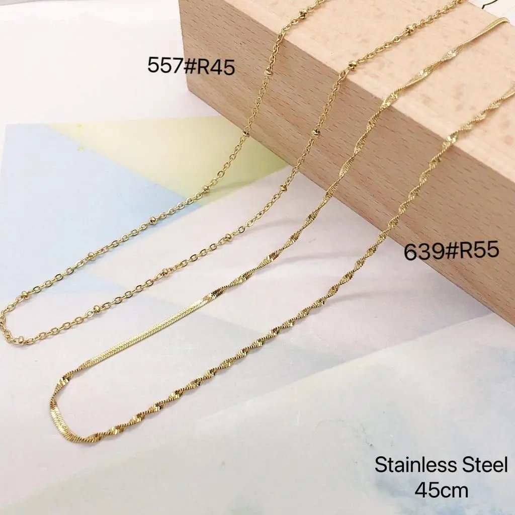 TTM XuPing 14k Gold Jewelry Wholesale Stainless Steel Flat Snake Chain Trendy Combination Double