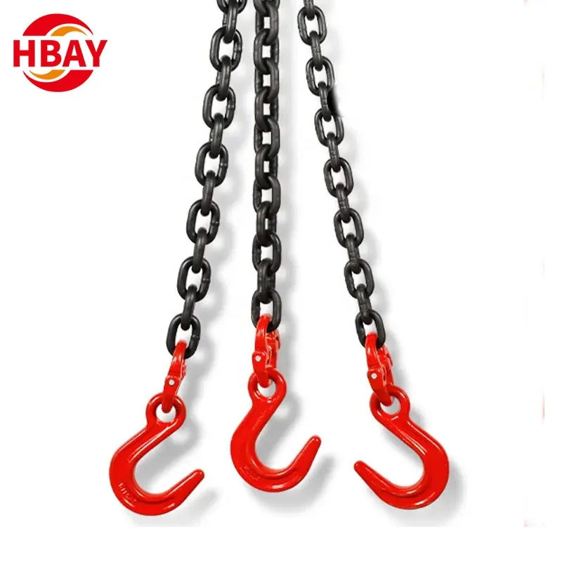 Heavy Duty Alloy Steel Forged 1 2 3 4 Leg Lifting Chain and Hook Rigging Sling Anchor Marine