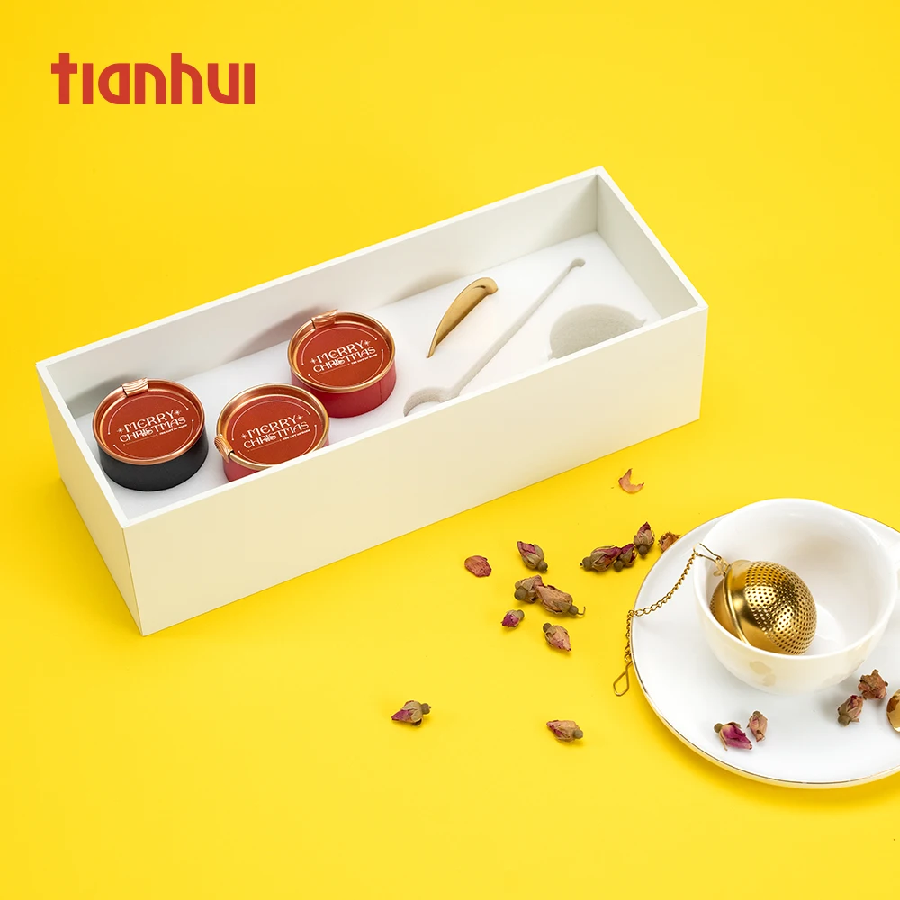 Tianhui White Gift Box with Damping Design Slow Opening Gift Box for Christmas Gift Tea Packaging Sets