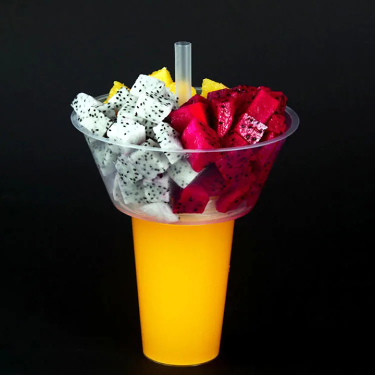 Chinese Moving Hot Pot 700ml Fried Chicken Snack Bowls Milky Tea Cups Fruit Salad Trays Popcorn Takeaway Chips Containers