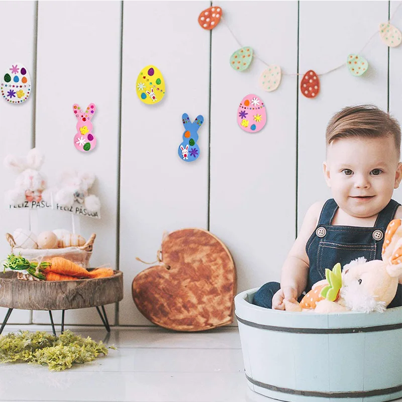 New Easter set egg rabbit foam stickers spring decoration DIY accessories toys