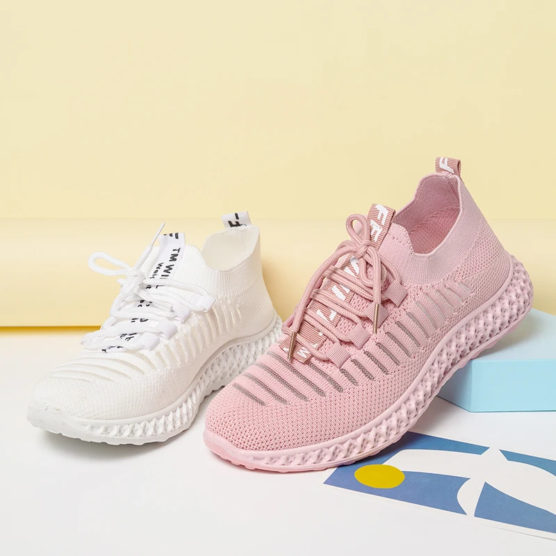 New Flying Woven Shoes Zapatillas deportivas transpirables de punto Zapatillas de marea para mujer