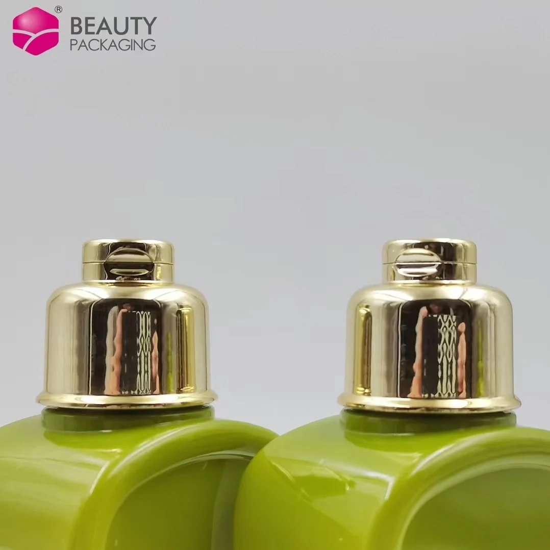 Manufacturer 24mm 28mm UV aluminum shiny Gold silver Cosmetics Plastic Bottle Bell Shape flip top cap lid