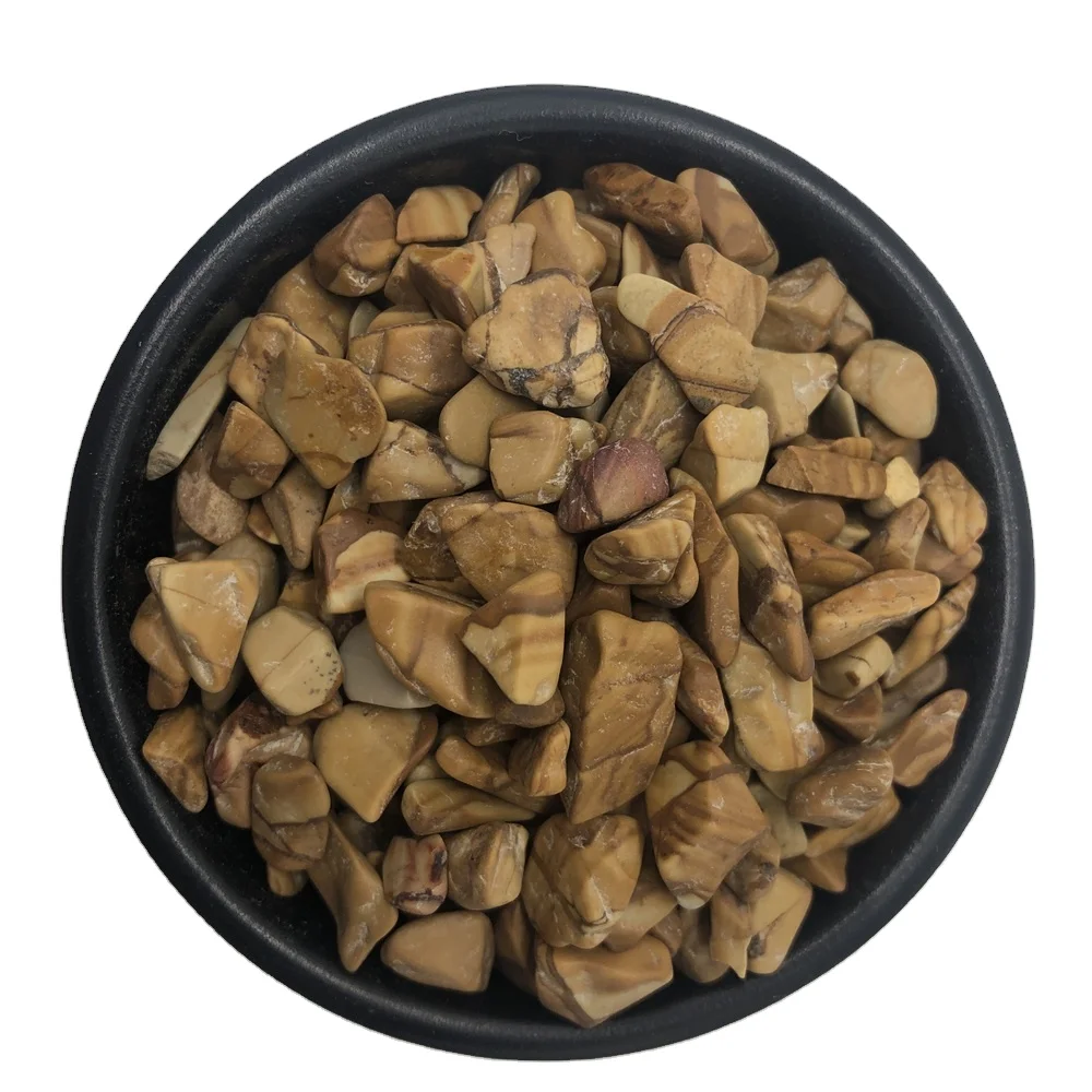 landscape natural bulk machine made polished Wood grain stone  pebbles cobbles stone for garden epoxy flooring