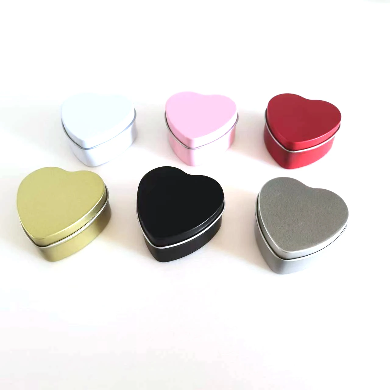 Heart shape candle tins with clear PVC window top lids clear window mint tin heart shape gift box for cosmetic sugar biscuit