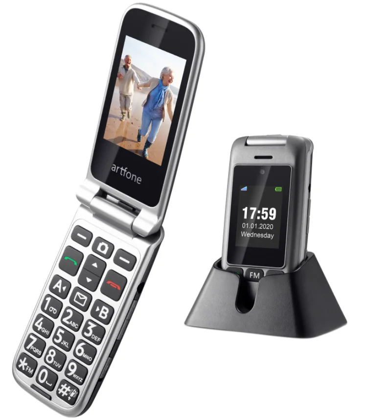 Artfone 4G dual LCD flip Senior phone cellPhone for elderly people artfone factory artfone G6 4G cellphone mobile phone