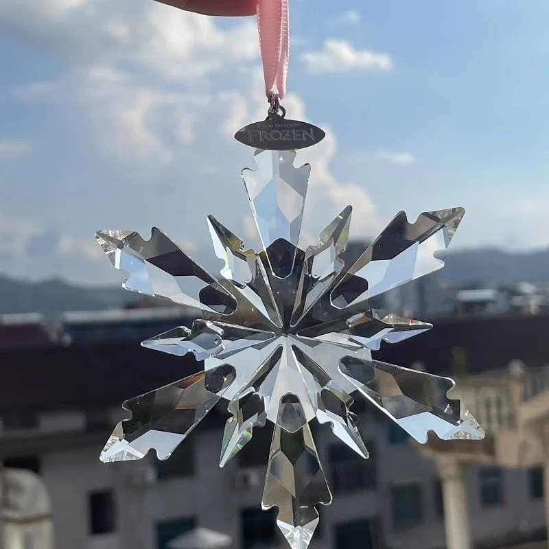 2022 new design christmas crystal glass ornament crystal snowflake for christmas tree decor