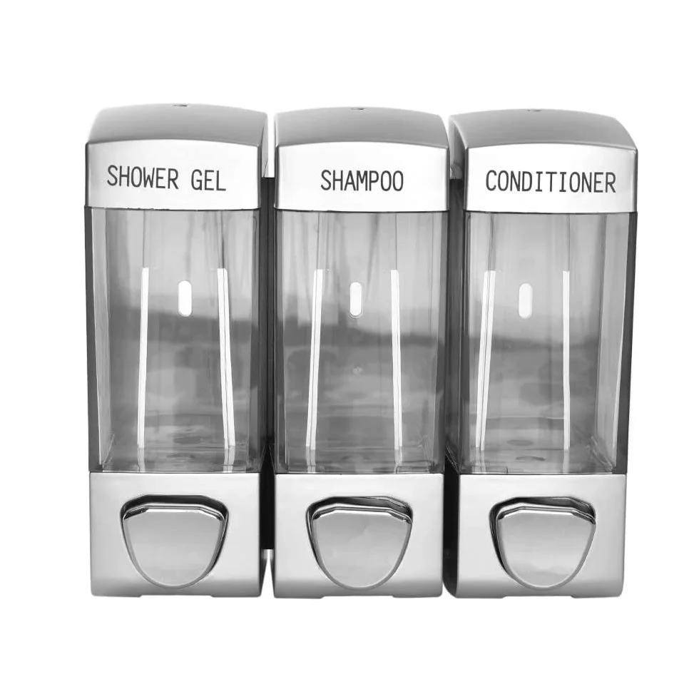 Bathroom Accessories Liquid Soap Dispenser Plastic Wall mounted Triple liquid soap dispenser 3 Shower Gel laundry soap dispenser