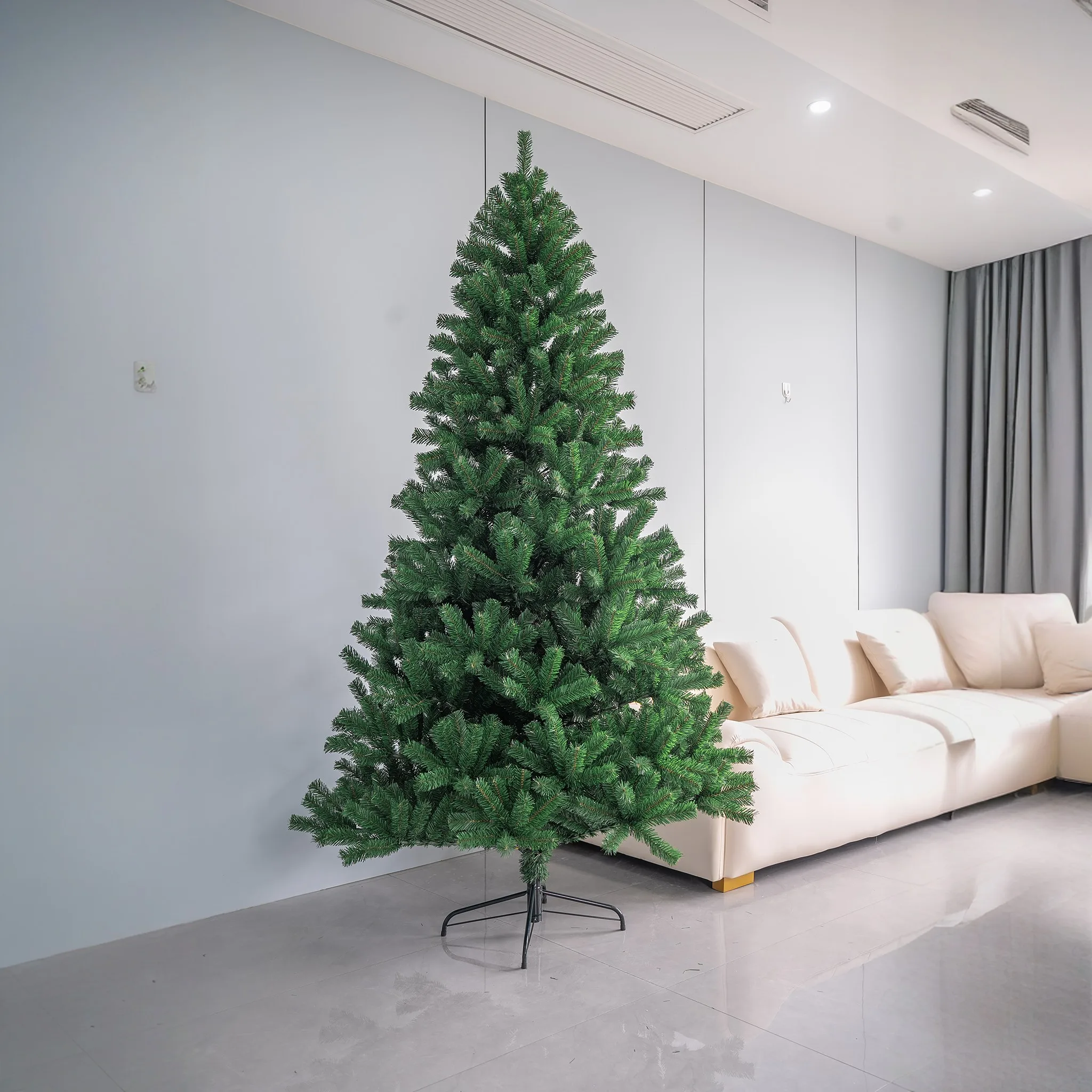 Premium Indoor Xmas Party PE PVC Mix Christmas Tree With Warm White LED Lights