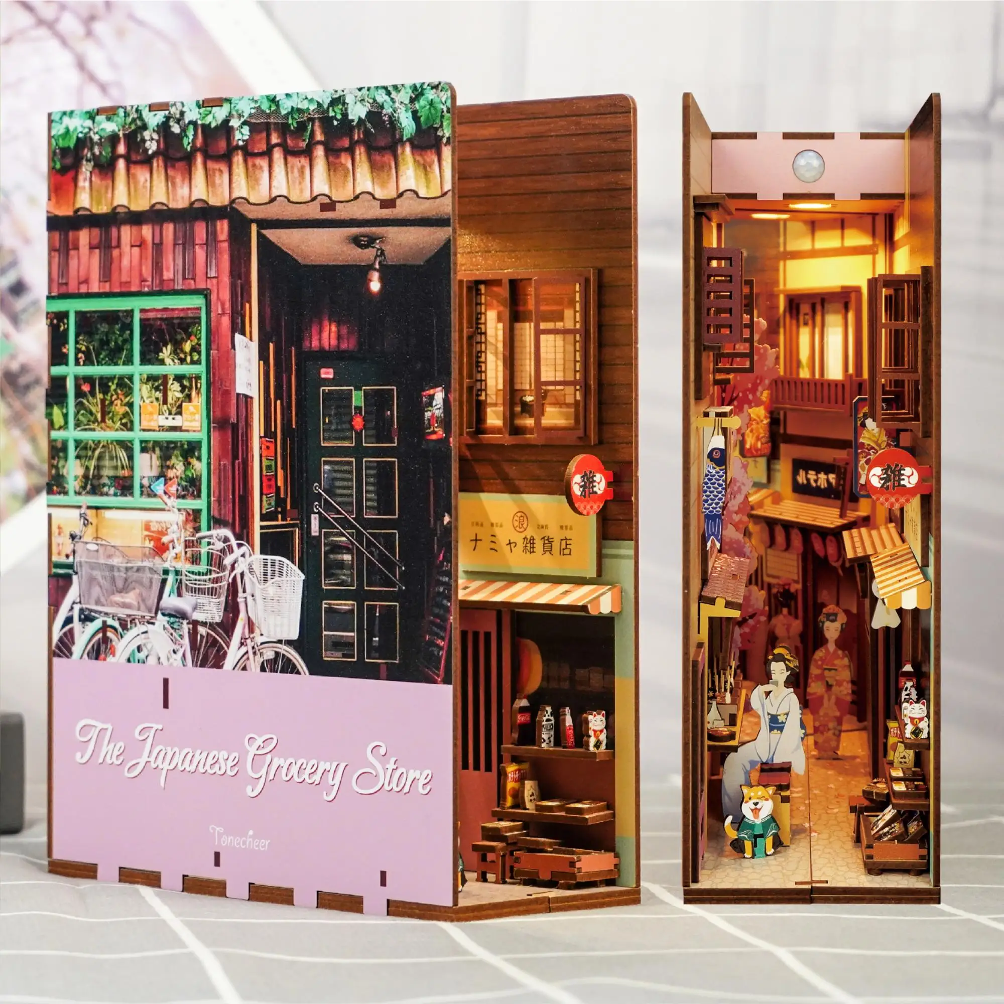 Tonecheer The Japanese Grocery Store Bookend City Bookend DIY book nook miniature
