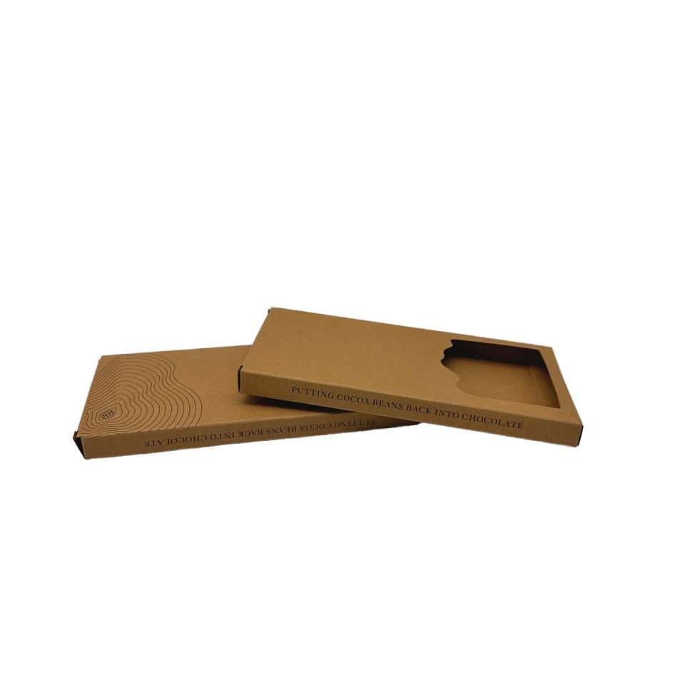 Recyclable  Craft Chocolate bar Packaging Box Custom Printing Natural Chocolate bar Gift Box