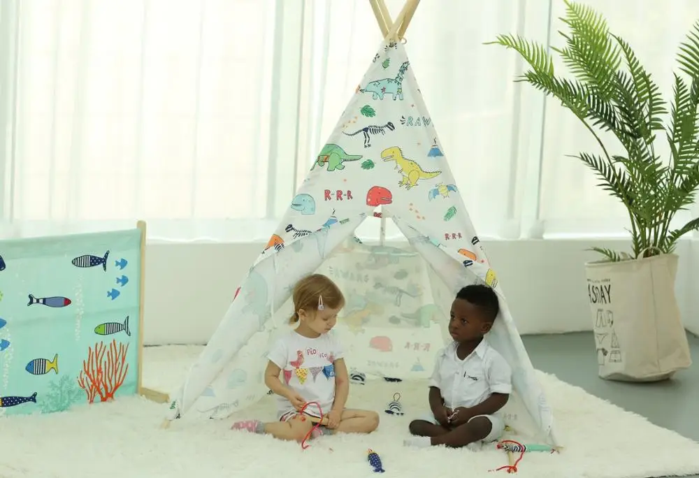 Индийский вигвам для дома и улицы оптом, палатка для детей, Детский Игровой домик, вигвам динозавр