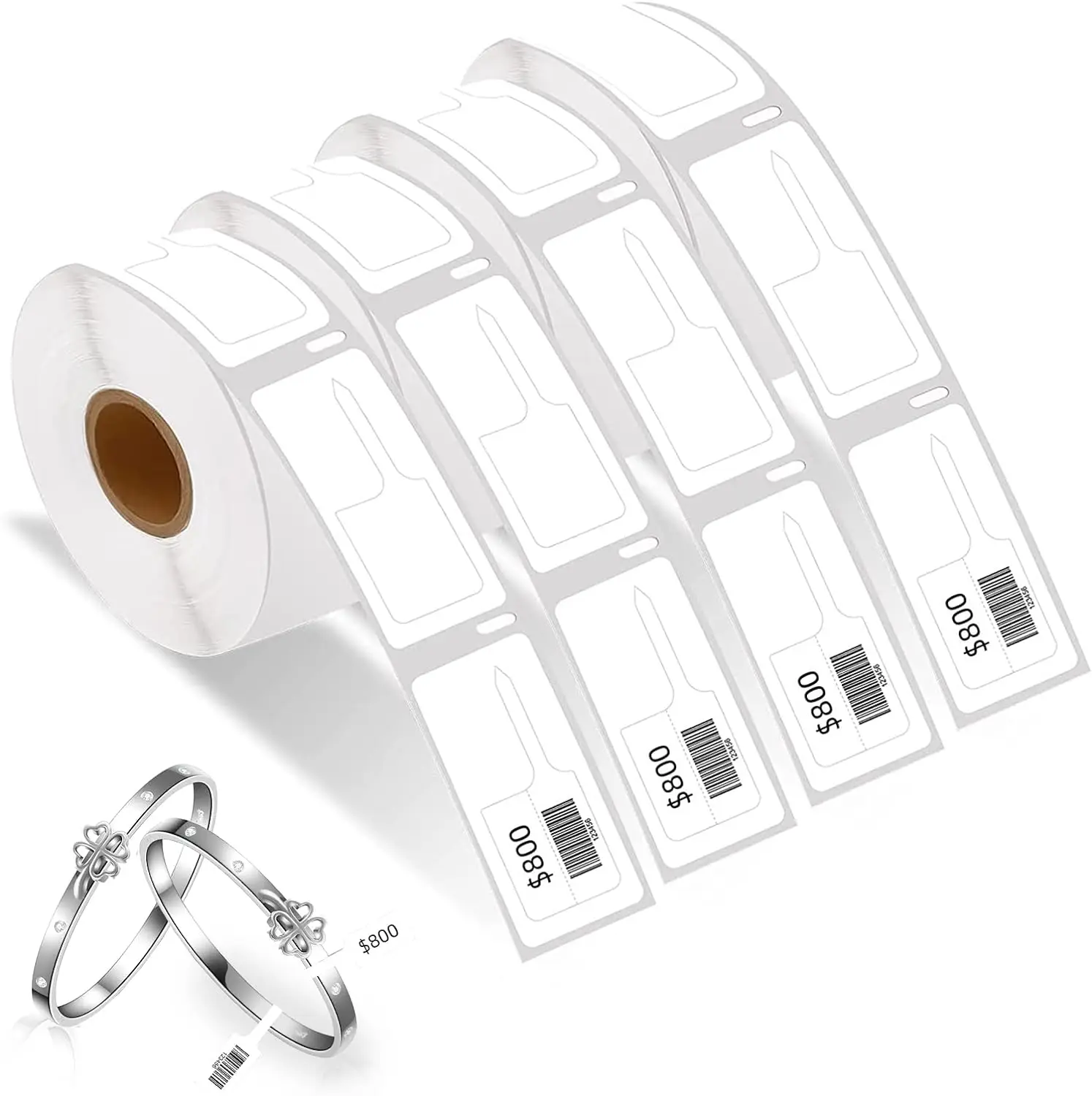 Labels Jewelry Price Tags Labels Stickers for Necklace Rat Tail Thermal Film Labels for Ring Bracelet Necklace Price Identify