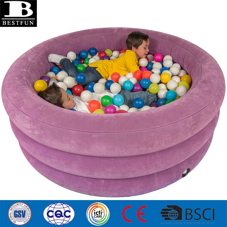 
comfortable flocking large inflatable ball pit pool indoor ball pool 