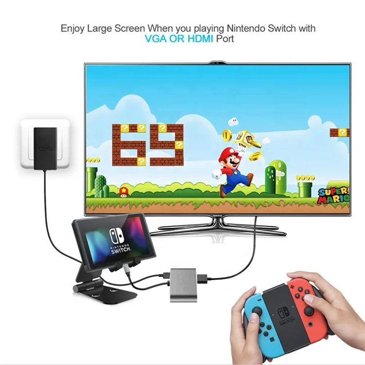 USB C HUB 4 in 1 aluminum material faster data transfer USB C to Type-C+HDTV+VGA+USB 3.0 adapter 4 pots adapt