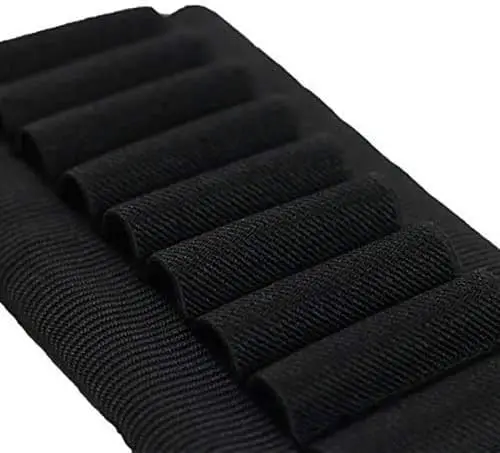 Tactical 9 Rounds Shells Shotgun Holder Cartridges Ammo Carrier Bullet Pouch Elastic Butt Stock Hunting Rifle Accessories