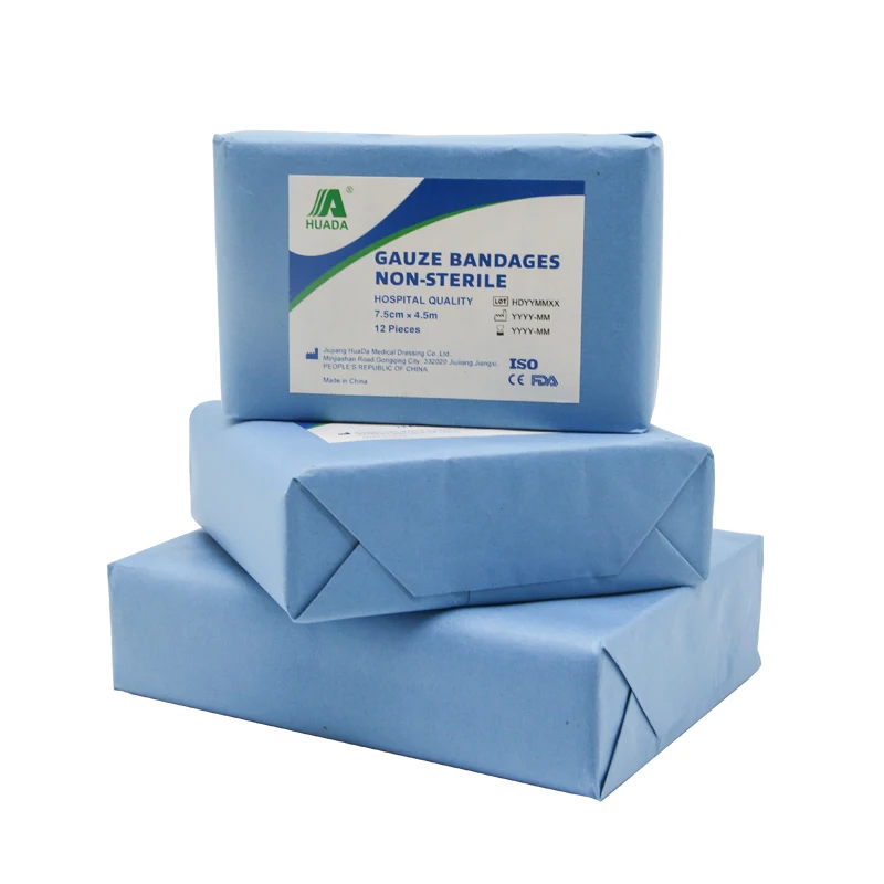 Wholesale Medical Factory Price Fabric Dressing Gauze First Aid pure cotton gauze Bandage Rolls