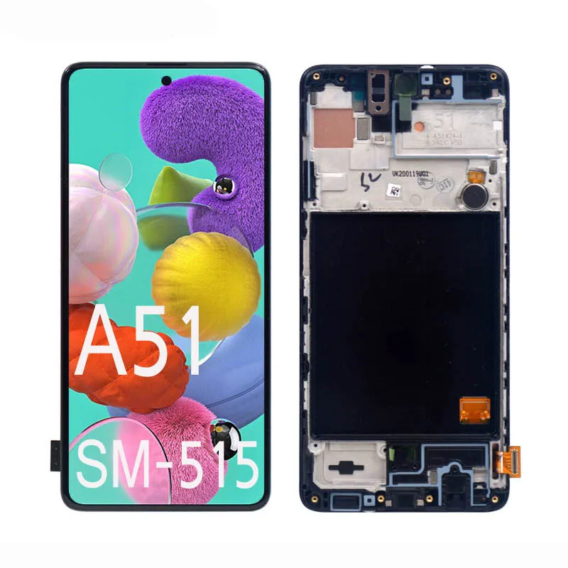 
Amoled Display For Samsung Galaxy A51 A515 A515F A515F/Ds A515Fd Lcd Touch Screen Display Replacement With Frame Digitizer 