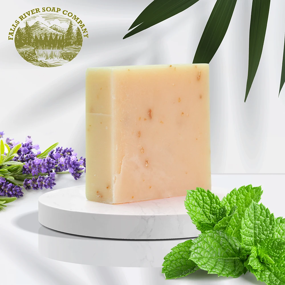 Wholesale OEM Private Label Handmade Luxury Soap Bars Minty Lavender Goat Milk Soap with fresh premium Natural Ingredients