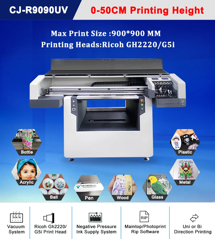  Jucolor Factory Ricoh GH2220/G5i печатные головки UV печатная машина багажные изогнутые элементы A1