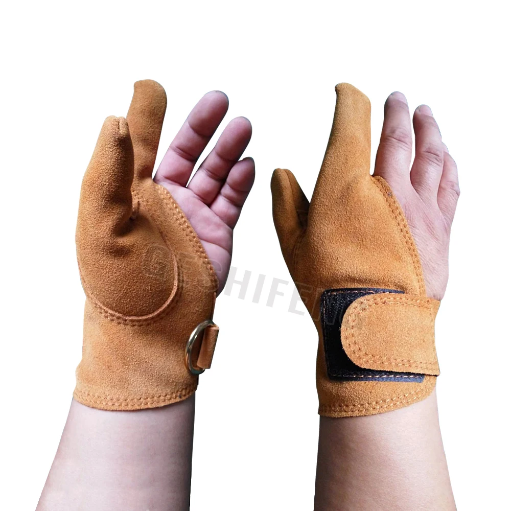 Training Eagle Gloves Anti Bite Anti-Scratch 26cm Leather Anti Grasping Fingerless Gloves For Training Interactive