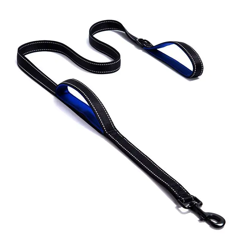 Double Layer Thickened Rope Dog Leash Nylon Dog Training Leash with Reflective Strip Pet Products