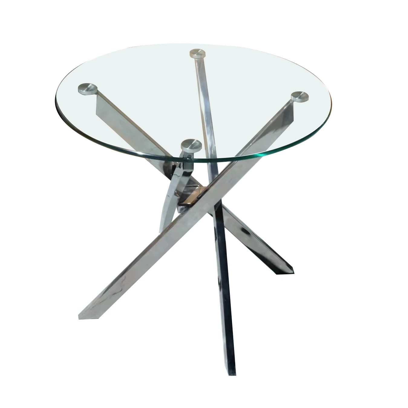 Fashion Design round luxury living room table coffee gold silver glass metal sofa side table