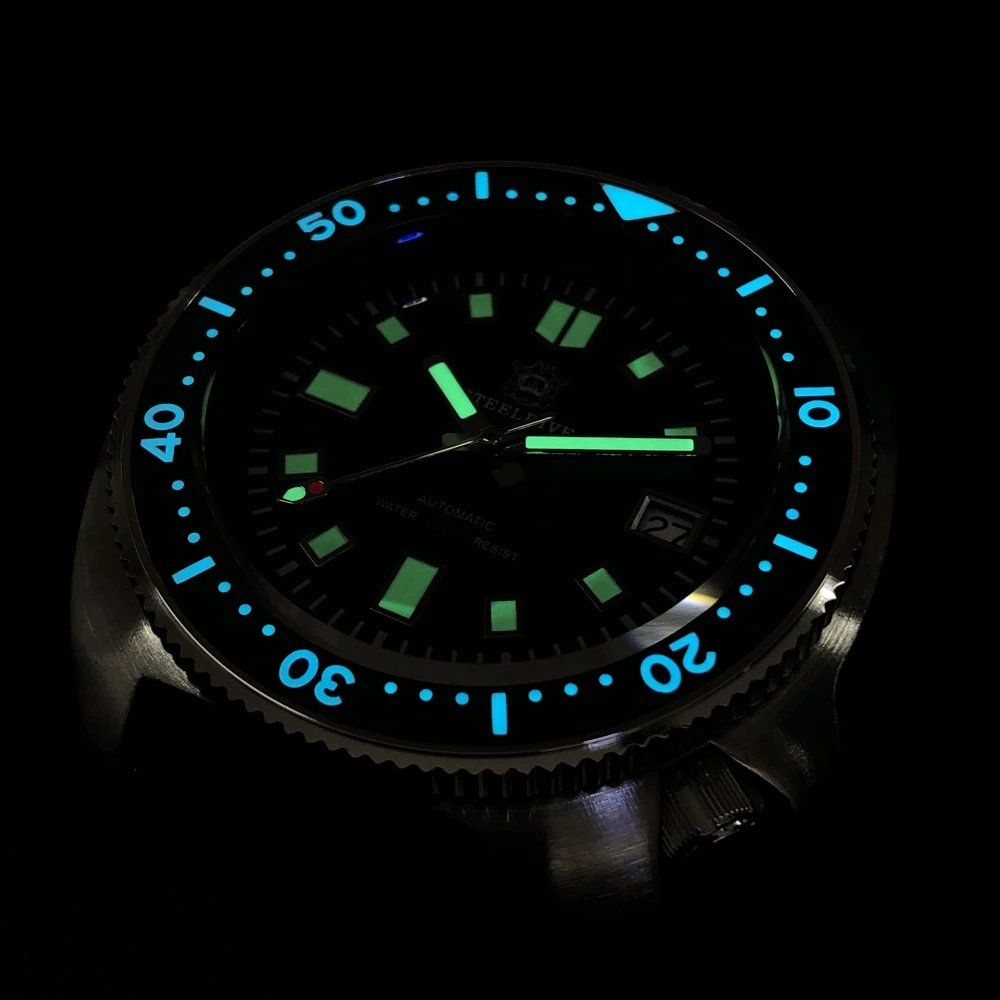  Готов к отправке бренд STEELDIVE SD1970 Модернизированная версия двухцветный светящийся керамический Безель NH35 автоматические часы для
